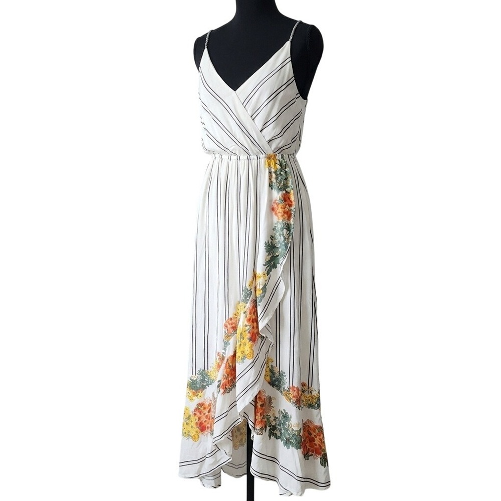 Anthropologie x FARM Rio Kasai Wrap Maxi Dress Large Petite Floral Boho NWT $198 - Picture 2 of 11